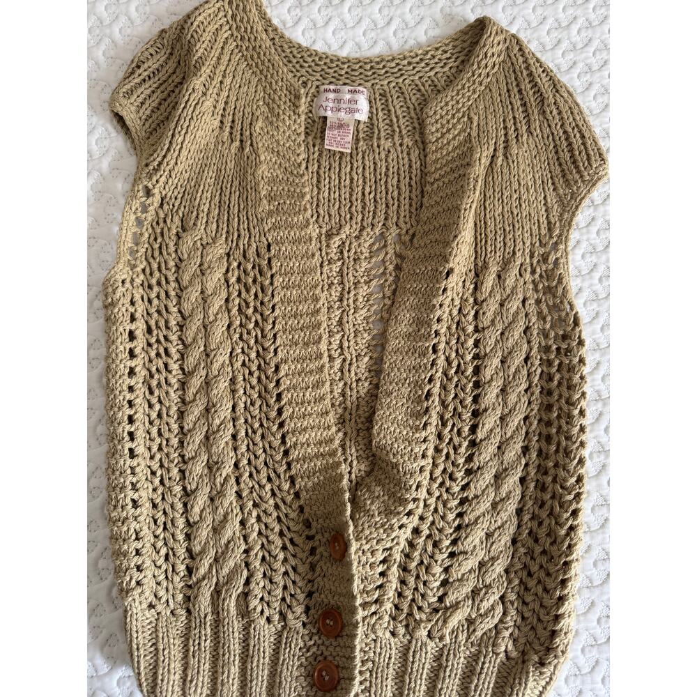 Vintage Boho Style Handmade Jennifer‎ Applegate Cardigan Size Large